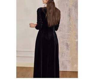 Women's V-Neck Business Dress - Mulberry Silk Comfort Office Shift