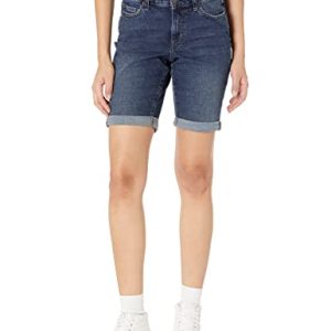 Women's Mid-Rise Slim fit Denim Bermuda Shorts with Pockets
