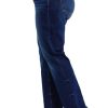 Mid Rise Straight Leg with Fray Hem 82622 (US, Numeric, 7, Regular, Regular, Dark Blue)