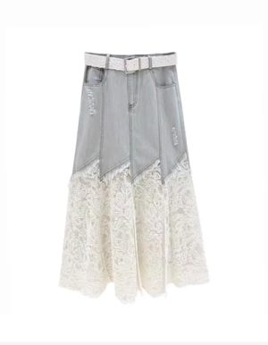 Lace Denim ​​Skirt Design in Summer
