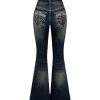Women's Bell Bottom Jeans Flare Jeans Embroidered Y2K High Waist Pants