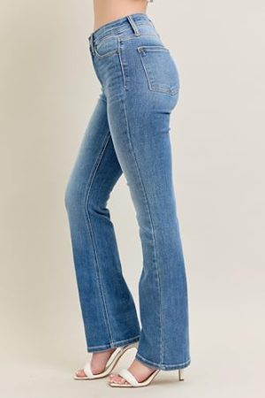High Waist Classic Contrast Wash Bootcut