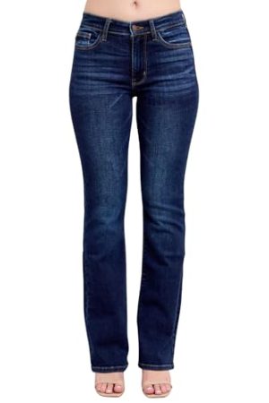 Mid Rise Dark Wash Classic Bootcut, Inseam 32"