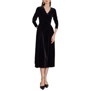 Women's V-Neck Business Dress - Mulberry Silk Comfort Office Shift