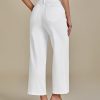 Wide Leg Jeans for Women Trendy Cropped High Waisted Front Yoke Casual Stretchy Denim Trousers Ankle Pants Jeans