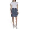 Women's Woven Faux Denim Pull on Skirt