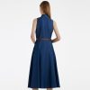 Summer Dresses for Women Casual Denim Halter Neck Wedding Guest Dress Midi Cocktail Sexy Open Back Aline Sundress