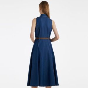 Summer Dresses for Women Casual Denim Halter Neck Wedding Guest Dress Midi Cocktail Sexy Open Back Aline Sundress