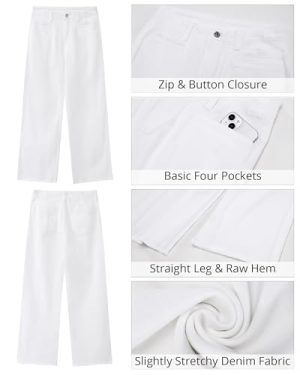 Wide Leg Jeans for Women High Waisted Trendy Jeans Denim Pants Stretchy Baggy with Pockets