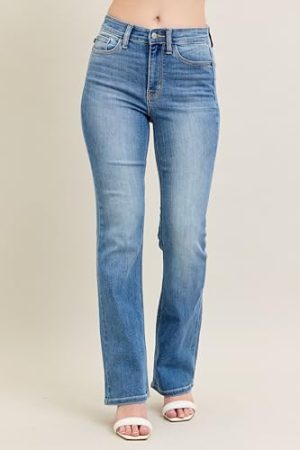 High Waist Classic Contrast Wash Bootcut