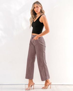 Wide Leg Jeans for Women High Waisted Straight Leg Stretchy Cropped Denim Pants with Pockets Jean Trousers