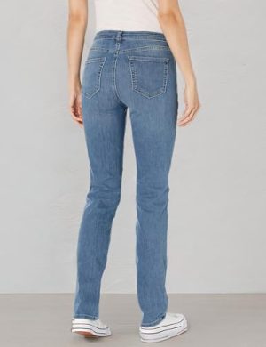 Women's Jeans, Mid Rise Straight Leg Style, Slim Fit