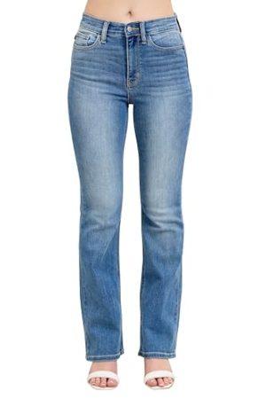 High Waist Classic Contrast Wash Bootcut