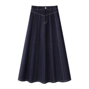 Blue Denim Skirt for Women Summer Waist Midlength Them Look Slim and Elegant