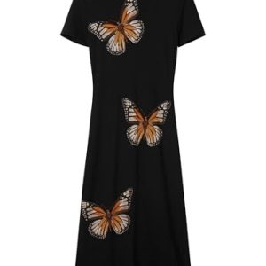 Women's Woman Knit Dress Short Sleeve