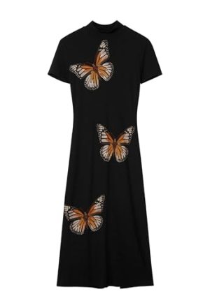 Women's Woman Knit Dress Short Sleeve