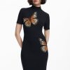 Women's Woman Knit Dress Short Sleeve
