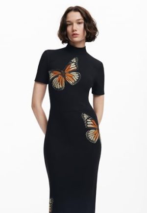 Women's Woman Knit Dress Short Sleeve