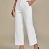 Wide Leg Jeans for Women Trendy Cropped High Waisted Front Yoke Casual Stretchy Denim Trousers Ankle Pants Jeans