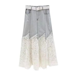 Lace Denim ​​Skirt Design in Summer