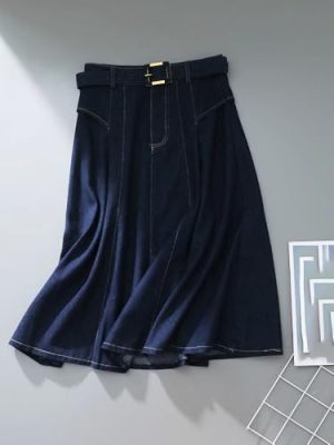 Waisted Denim Skirt for Women in Summer, Slim and Commuting Casual