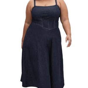 Women's Plus Size Dress - Denim Corset