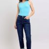 High Waist Boyfriend Jeans for Women | Stretchy Relaxed Fit Denim | Cuffed & Uncuffed Options – 82646