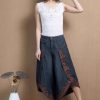 Spring and Summer Thin Trousers Embroidered Denim Skirts Pants Large