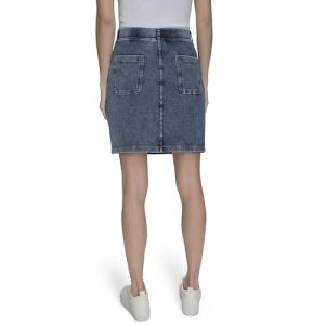 Women's Woven Faux Denim Pull on Skirt