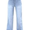 High Stretchy Sweatpant Jeans Women, Elastic Waist Wide Leg Baggy Knit Jeans Straight Leg High Waisted Pull on Jeans