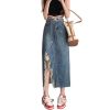Irregular Tassel Denim Skirt for Women in Summer Fat Waist her HIPS Look Slim Midlength