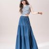 Blue Denim Skirt for Women in Summer Waist drooping Black Large Long