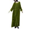 Women's Black Lace Silk Dress - Seven-Sleeve Loose Plus Size Shift