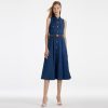 Summer Dresses for Women Casual Denim Halter Neck Wedding Guest Dress Midi Cocktail Sexy Open Back Aline Sundress