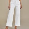 Wide Leg Jeans for Women Trendy Cropped High Waisted Front Yoke Casual Stretchy Denim Trousers Ankle Pants Jeans