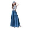 Blue Denim Skirt for Women in Summer Waist drooping Black Large Long