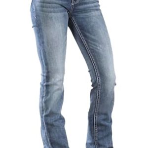 Women's Jeans 90s Mid Rise Bootcut High Stretch Boot Cut Denim Pants Pantalones De Mujer