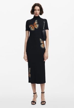 Women's Woman Knit Dress Short Sleeve