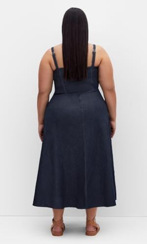 Women's Plus Size Dress - Denim Corset