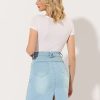 Denim Skirt for Women's Casual Distressed Knee Length Jeans Skirts