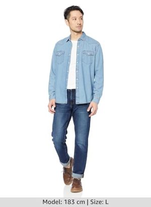 Men's Denim Shirt Long Sleeve - Regular-Fit Denim Shirt