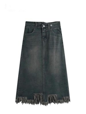 Large Size Denim Skirt for Women in Spring Fat Waist Slim and