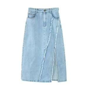 Designsensory Waist Denim Skirt Summer