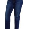 Mid Rise Straight Leg with Fray Hem 82622 (US, Numeric, 7, Regular, Regular, Dark Blue)