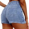 Women’s Side Slit Denim Skort, High-Stretch,High Waisted,Y2K Mini Jean Skirt Shorts with 5 Pockets