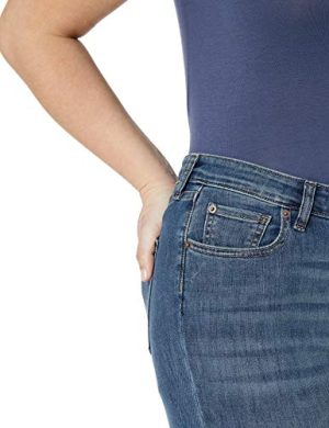 Women's Jeans, Mid Rise Straight Leg Style, Slim Fit