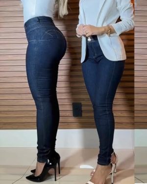 Womens High Waisted Butt Lifting Jeans Button Front Strechy Skinny Leggings Casual Slim Fit Denim Pants