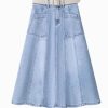 Denim Skirt for Women in Summer Waist Slimming Midlength