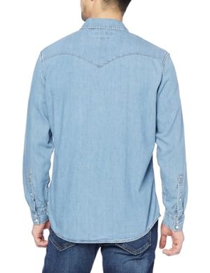 Men's Denim Shirt Long Sleeve - Regular-Fit Denim Shirt