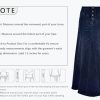 Women's Retro Exposure Button-Fly Packaged Hip A-Line Maxi Long Denim Skirt